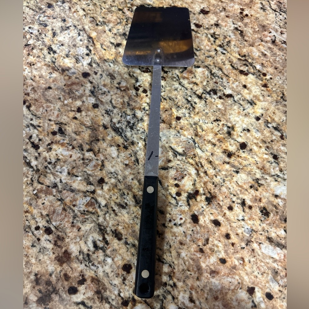 Ekco Flint Stainless Steel Cooking Spatula with Black Handle - Picture 2 of 6